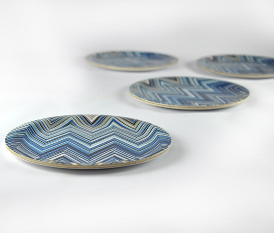 Muggunderlägg ZigZag 4-pack - Blå - 4