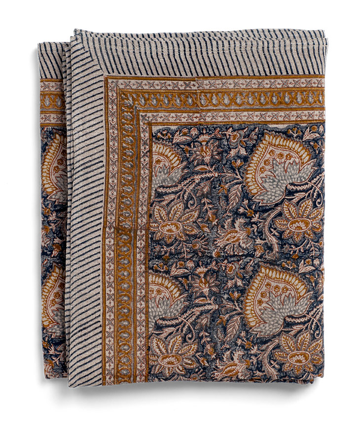 Linneduk | Oriental | Marinblå | 170x270
