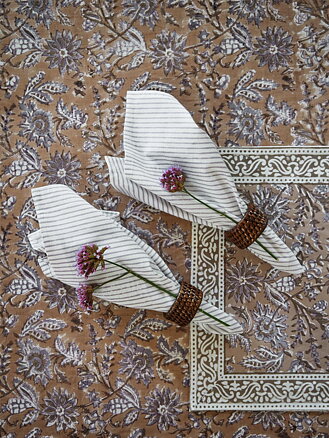 Bordsduk Linne - Indian Summer - Beige/Lavender