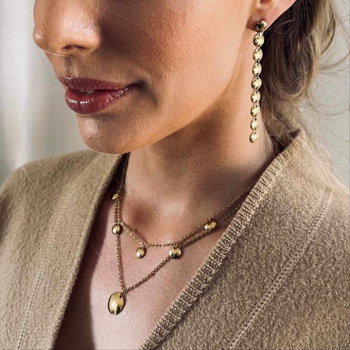CAPRI LONG EARRING GOLD - 3