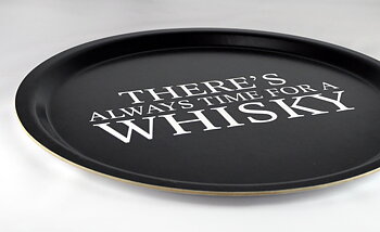 Bricka  Rund | Whisky | Svart