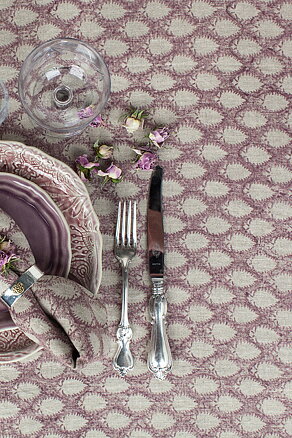 Linneduk | Cypress | Rose | 150x350