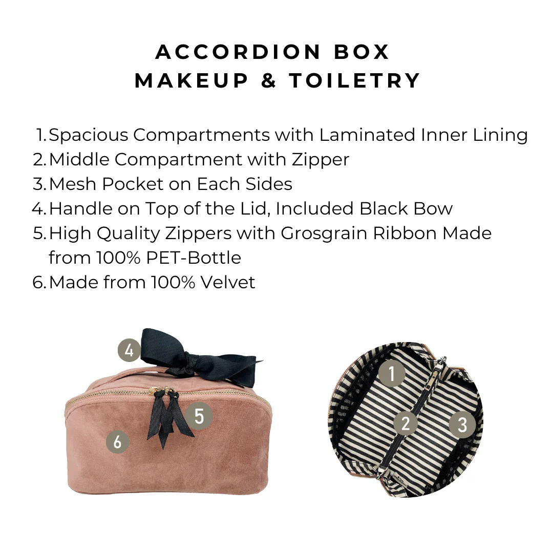 Box Makeup & Toiletry - pink Velvet - 6