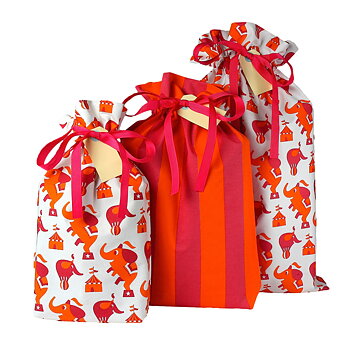 3-pack presentpåsar - Elefant