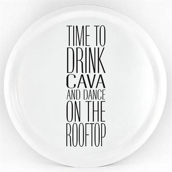 Bricka Rund | Cava on the rooftop | Vit/Svart