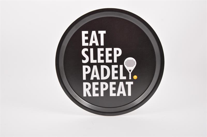 Bricka Rund | Padel repeat | Svart/vit