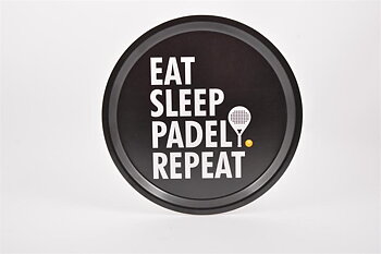 Bricka Rund | Padel repeat | Svart/vit
