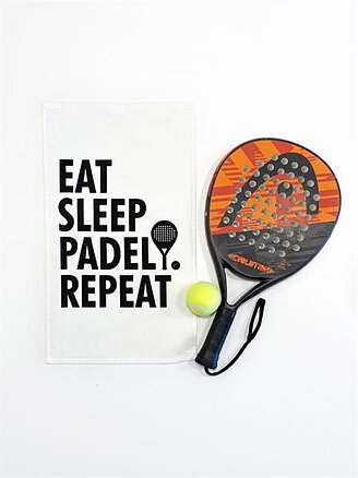 Velourhandduk | Padel repeat | vit/svart