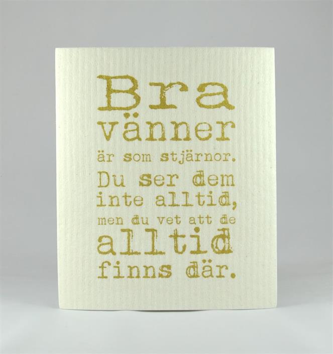 Disktrasa | Bra vänner, vit/guldtext