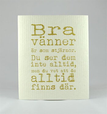 Disktrasa | Bra vänner, vit/guldtext
