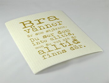 Disktrasa | Bra vänner, vit/guldtext