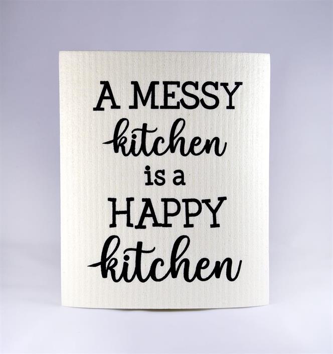 Disktrasa | A messy kitchen, vit/svart