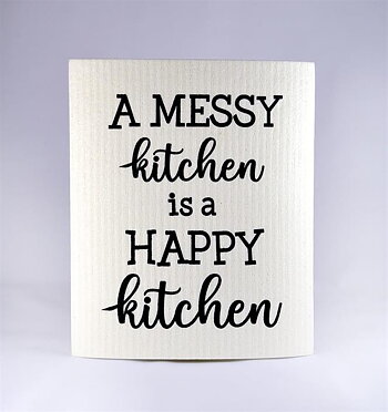 Disktrasa | A messy kitchen, vit/svart