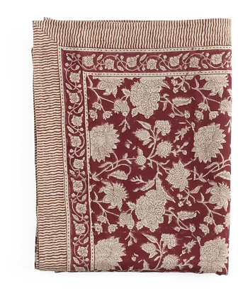 Linneduk Indian Rose print Red 170x270