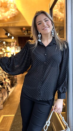 Bella blus - glitter- svart.