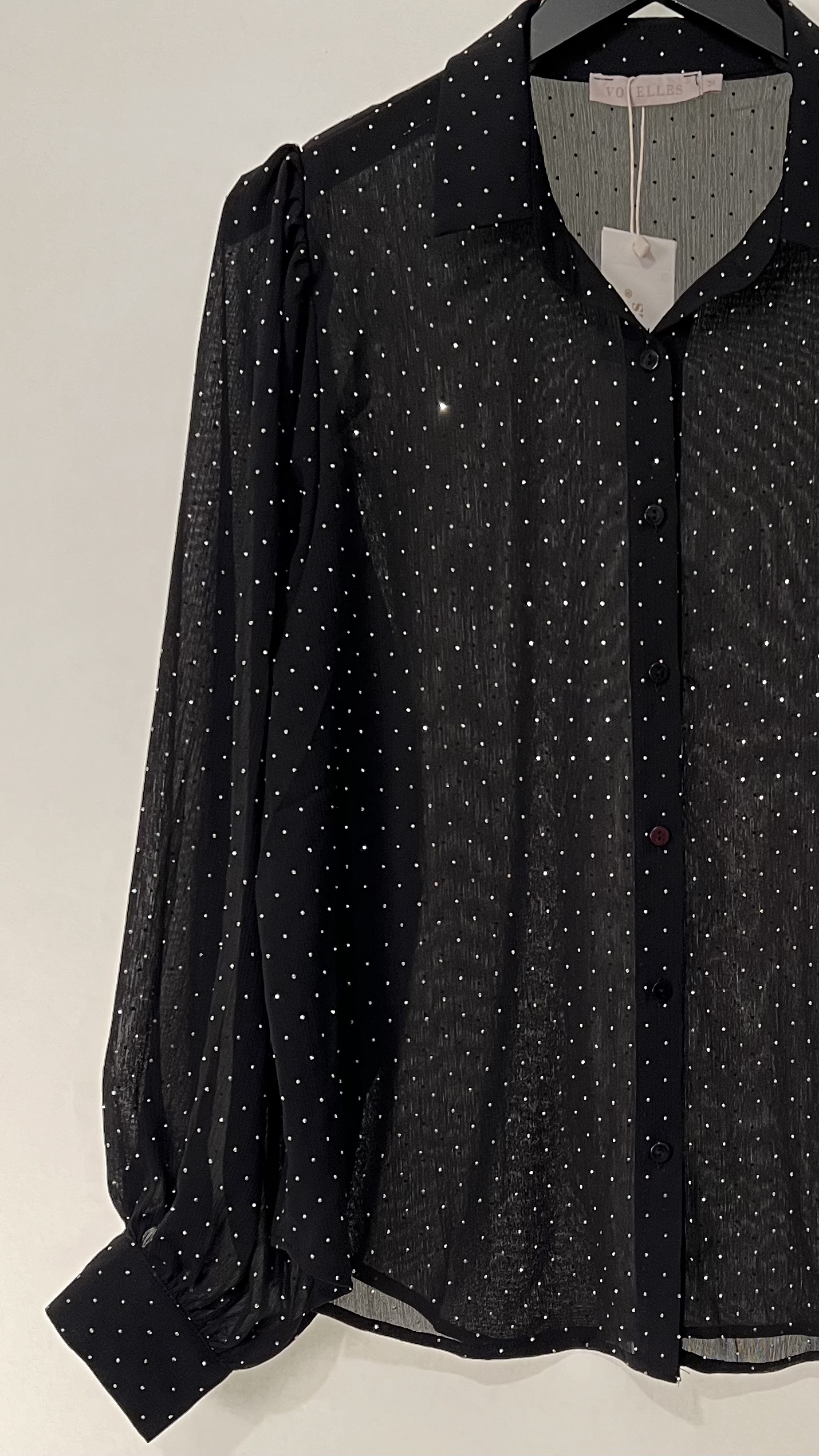 Bella blus - glitter- svart. - 3