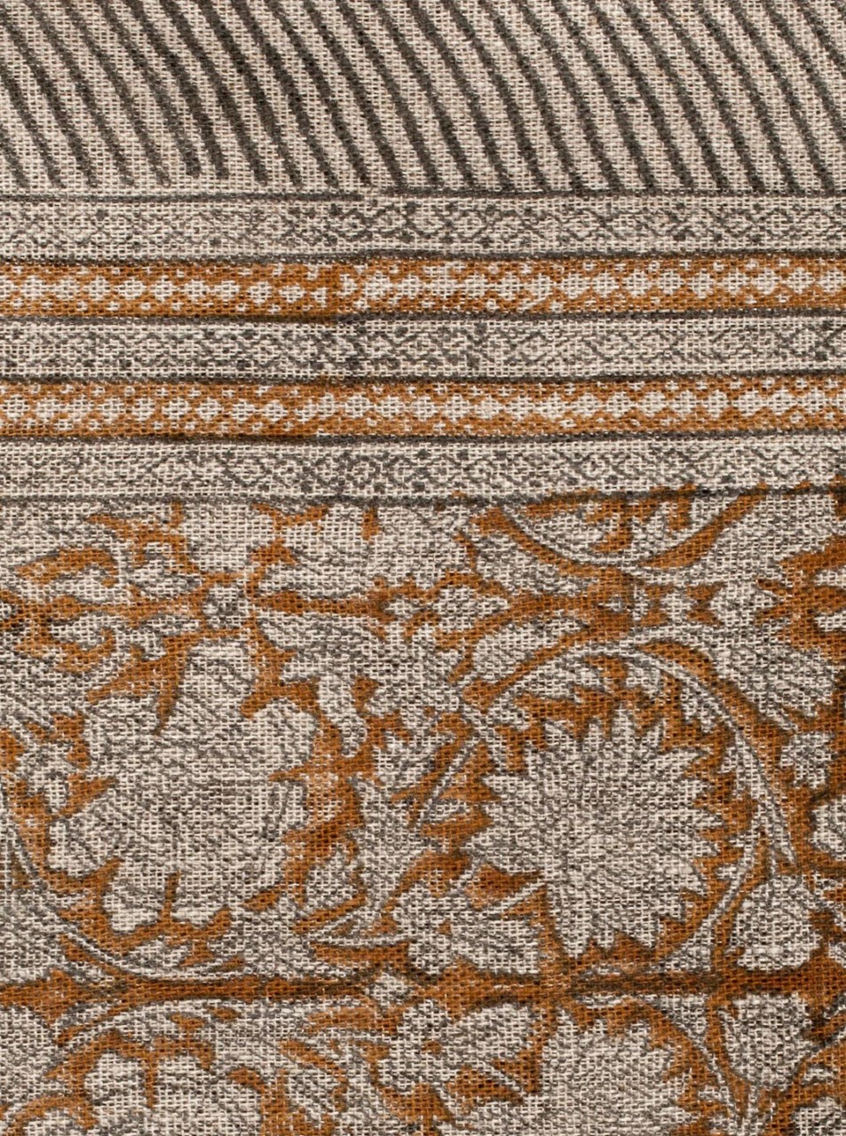 Linneduk paradise print ochre 150x350 - 3