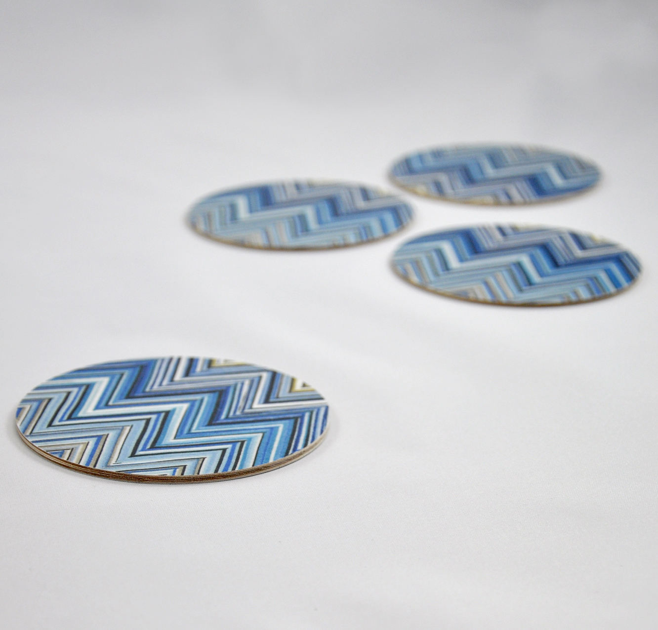 Glasunderlägg ZigZag Blå, 4-pack - 3