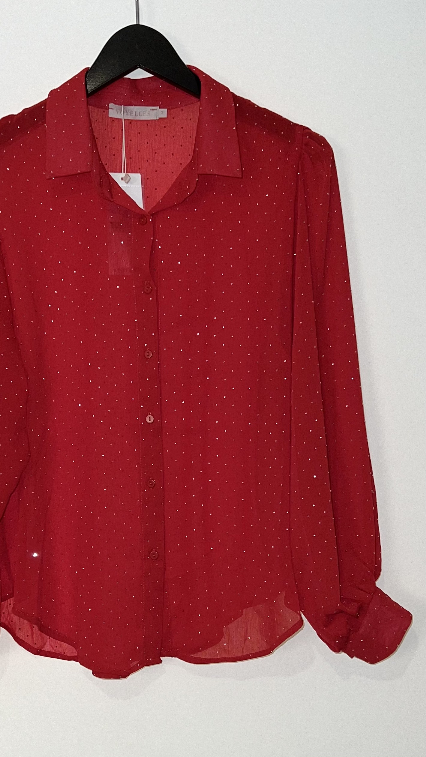 Bella blus - glitter- röd - 3
