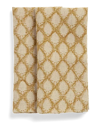 Linen Napkins - Cypress - Ochre - 50x50cm