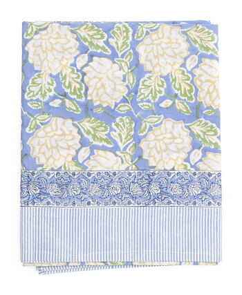 Bordsduk -Dahlia - Blue & Yellow - 170x270 cm