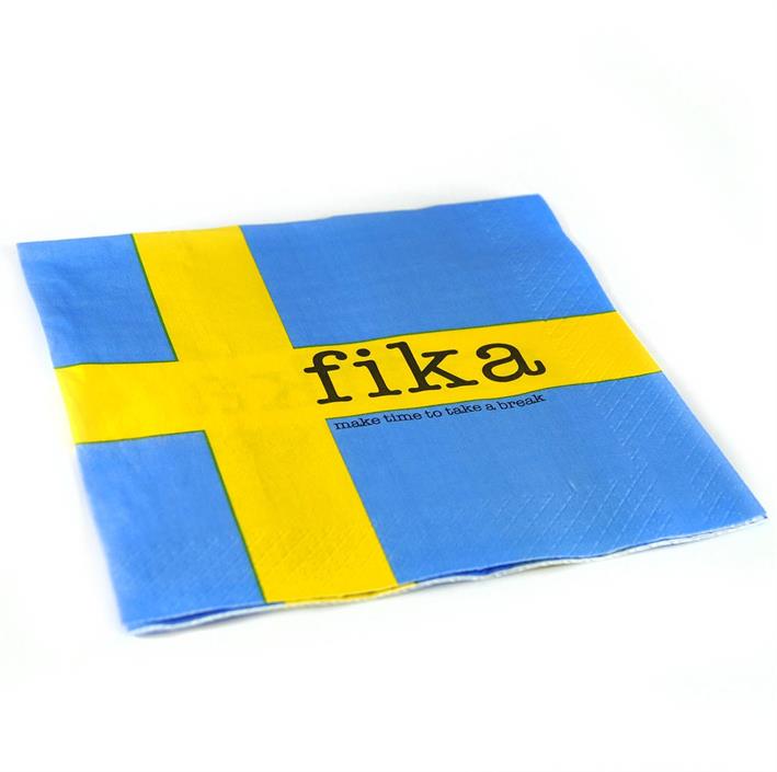 Servett - Make time FIKA, svensk flagga - 2