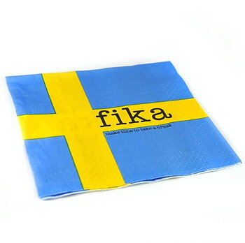 Servett - Make time FIKA, svensk flagga