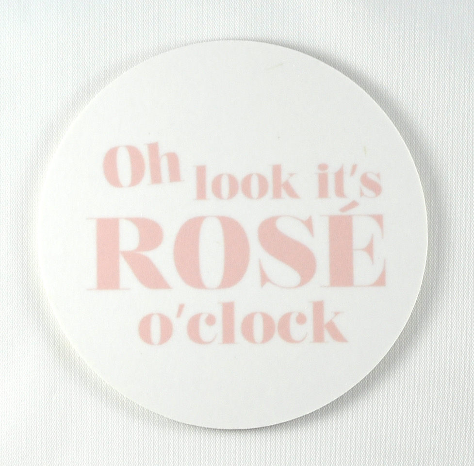 Glasunderlägg "Rose o clock", 4-pack Vit/Rosa