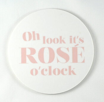 Glasunderlägg "Rose o clock", 4-pack Vit/Rosa