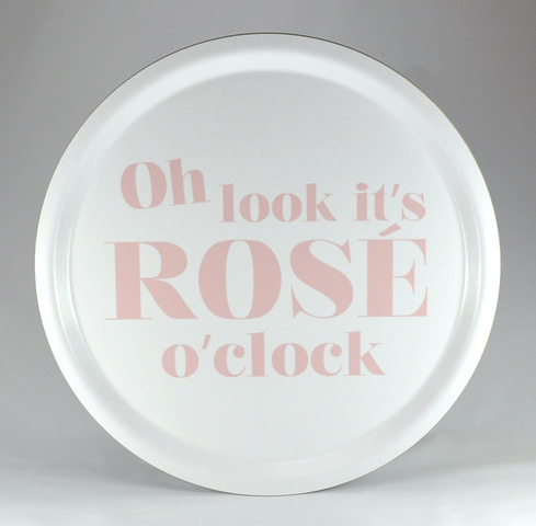 Bricka Rund | Rose o clock |  Vit / Rosa - 2