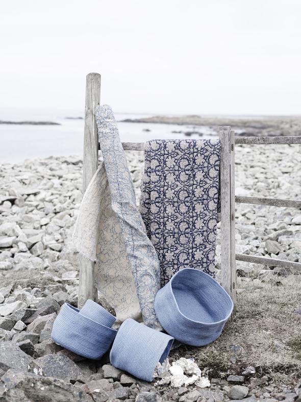BORDSDUK | Paradise Linen | Dark Blue 150x350 - 2