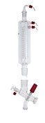 RV 10.5 Vertical condenser with manifold and cut-off valve for reflux distillation