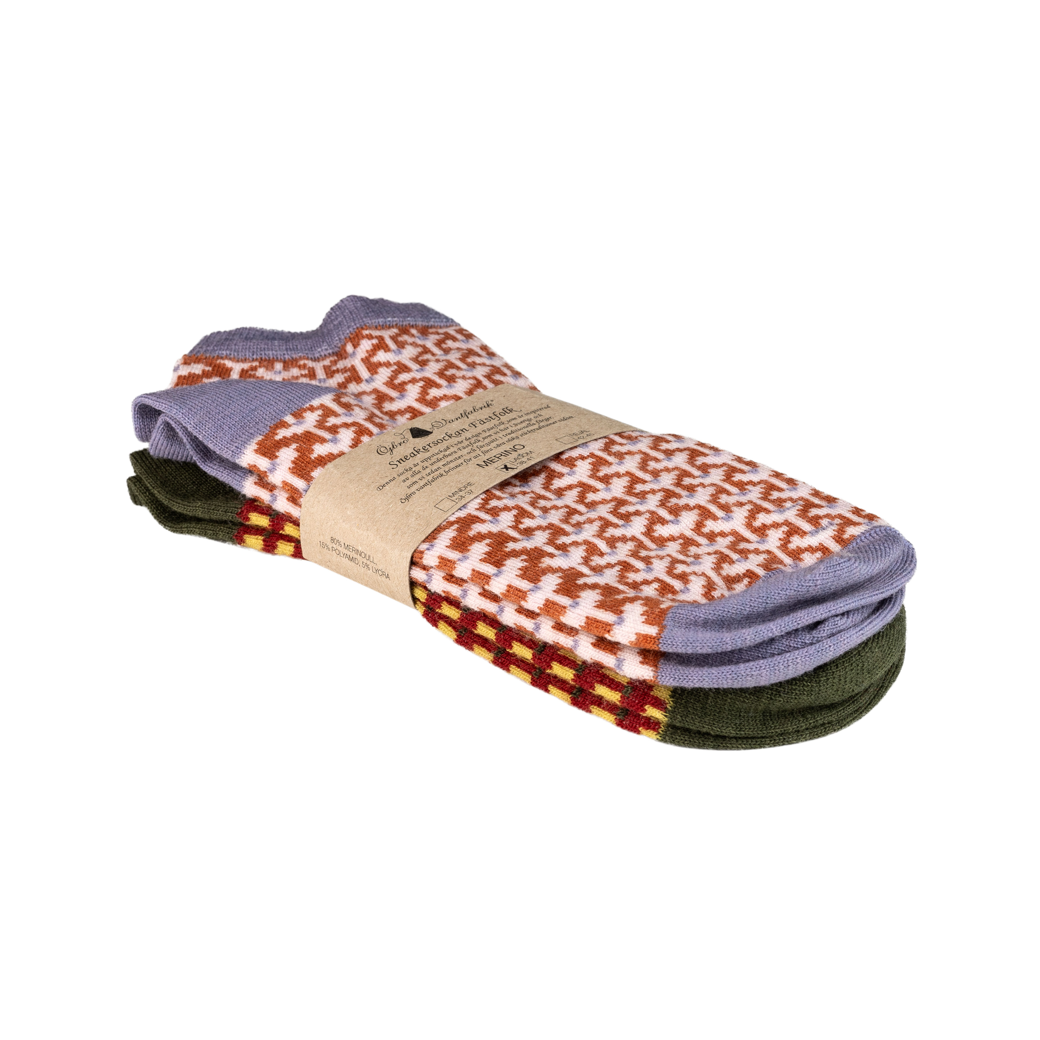2 PAR EVELINA & ESTELLE, MERINOULL SNEAKERSOCKOR - 2