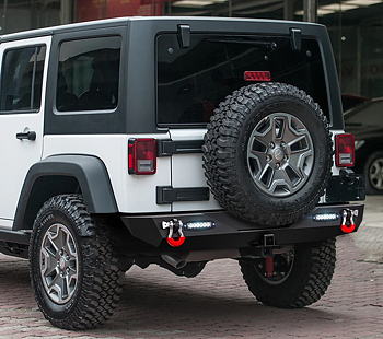 Bakre stötfångare – offroad Nevada – D-Rings & LED (Wrangler JK 07-17)