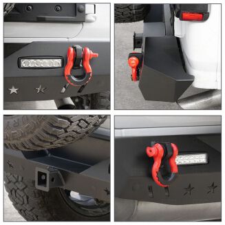 Bakre stötfångare – offroad Nevada – D-Rings & LED (Wrangler JL 18-26) - 6