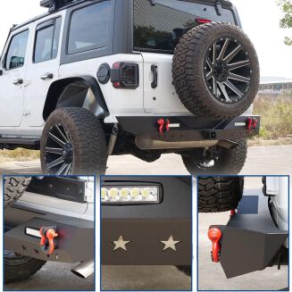 Bakre stötfångare – offroad Nevada – D-Rings & LED (Wrangler JL 18-26) - 3