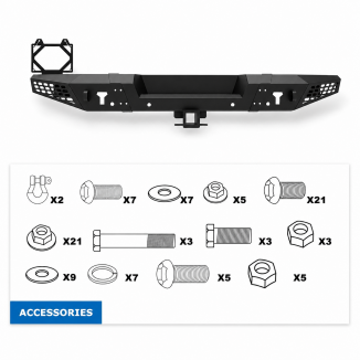 Bakre stötfångare – offroad Alaska – D-Rings & hållare för registreringsskylt (Wrangler JL 18-26) - 6