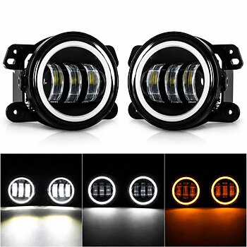 4" halo dimljus – Hel-LED med blinkers (Wrangler JK 07-18, JL 18-26)