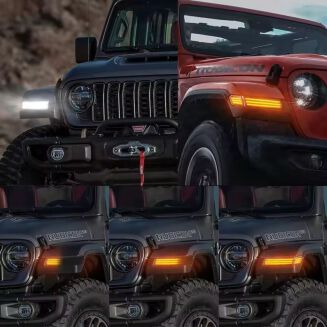 V2 röktonade LED blinkers + DRL + sidomarkeringsljus (Wrangler JL 18-26) - 5