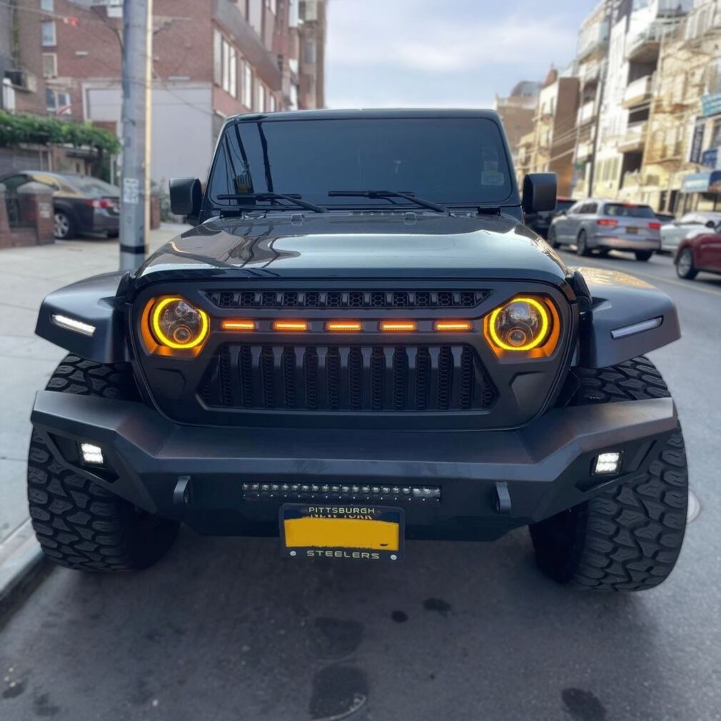 Thanos främre skärmbreddare med varselljus (Wrangler JL 18-26)