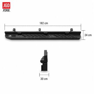 Sidesteps i stål med LED – offroad – sats (Wrangler JL 18-26) - 10