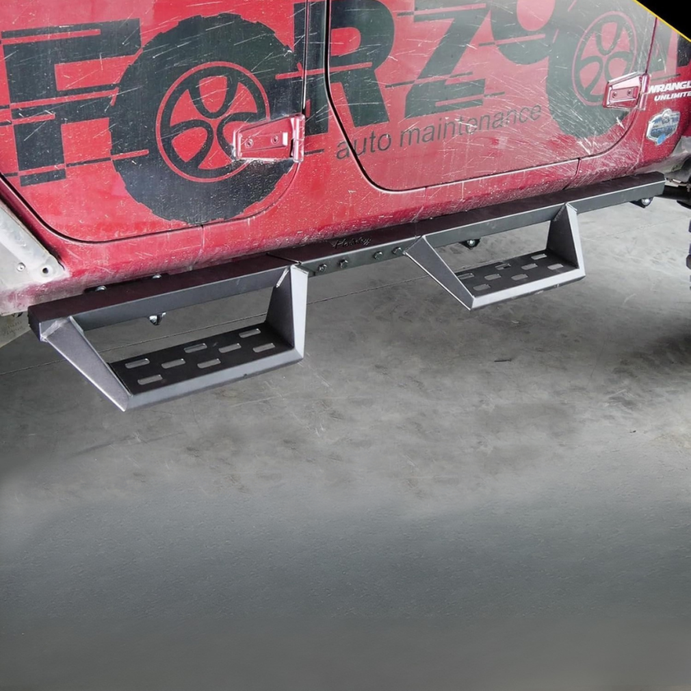 Sidesteps i stål – offroad – V1 sats (Wrangler JK 07-17)