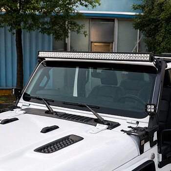 A-stolpe monteringsfästen + belysning + LED-ramp (Wrangler JL 18-26)