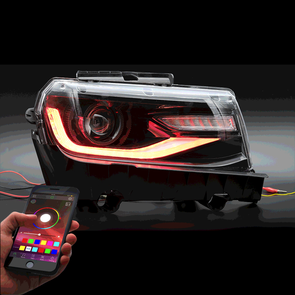 VLAND Carlamp strålkastare för Chevrolet Camaro 2014-2015 med Sequential Indicators(Bulbs NOT Included) - 12