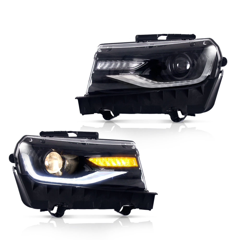VLAND Carlamp strålkastare för Chevrolet Camaro 2014-2015 med Sequential Indicators(Bulbs NOT Included) - 7