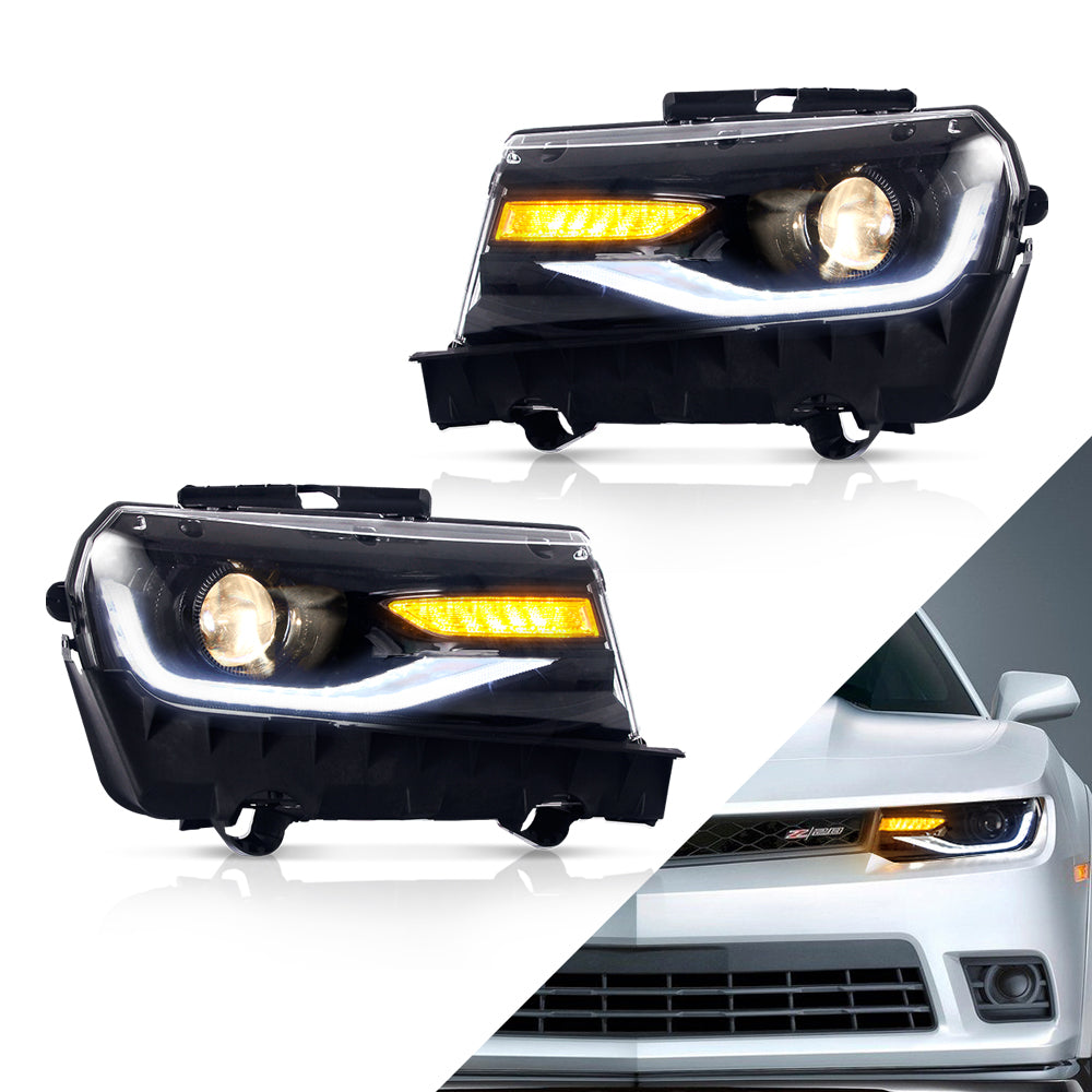 VLAND Carlamp strålkastare för Chevrolet Camaro 2014-2015 med Sequential Indicators(Bulbs NOT Included) - 3