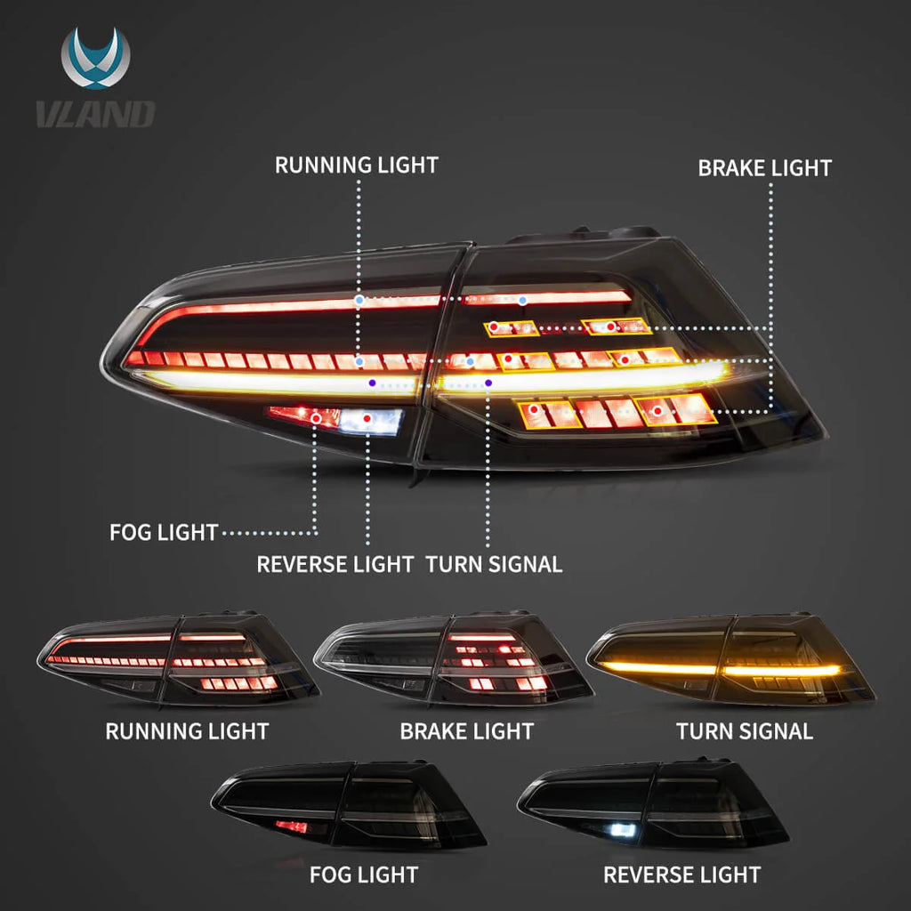 VLAND Full LED-bakljus Volkswagen Golf MK7/MK7.5 2013–2021 - 4
