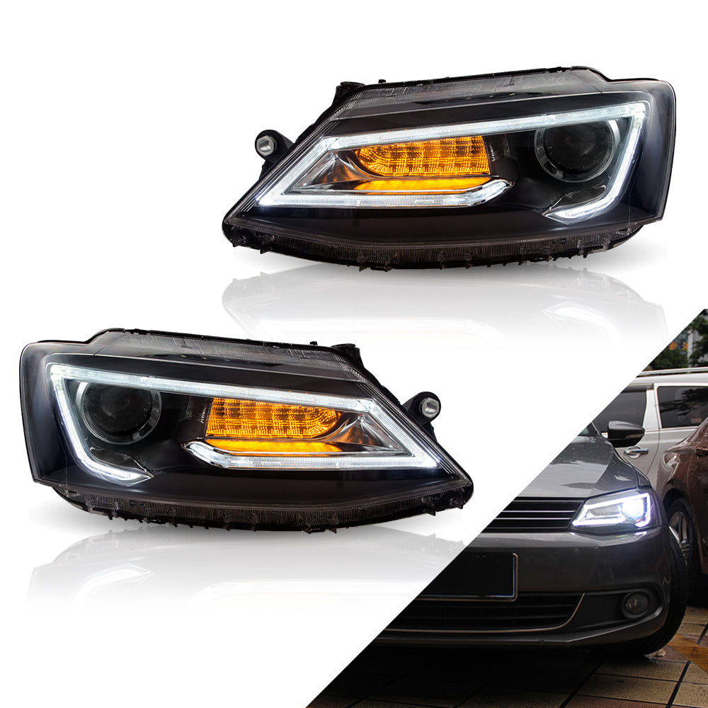 VLAND strålkastare för VW Jetta 2011-2018 med Demon Eyes [No e-mark engraving] - 2