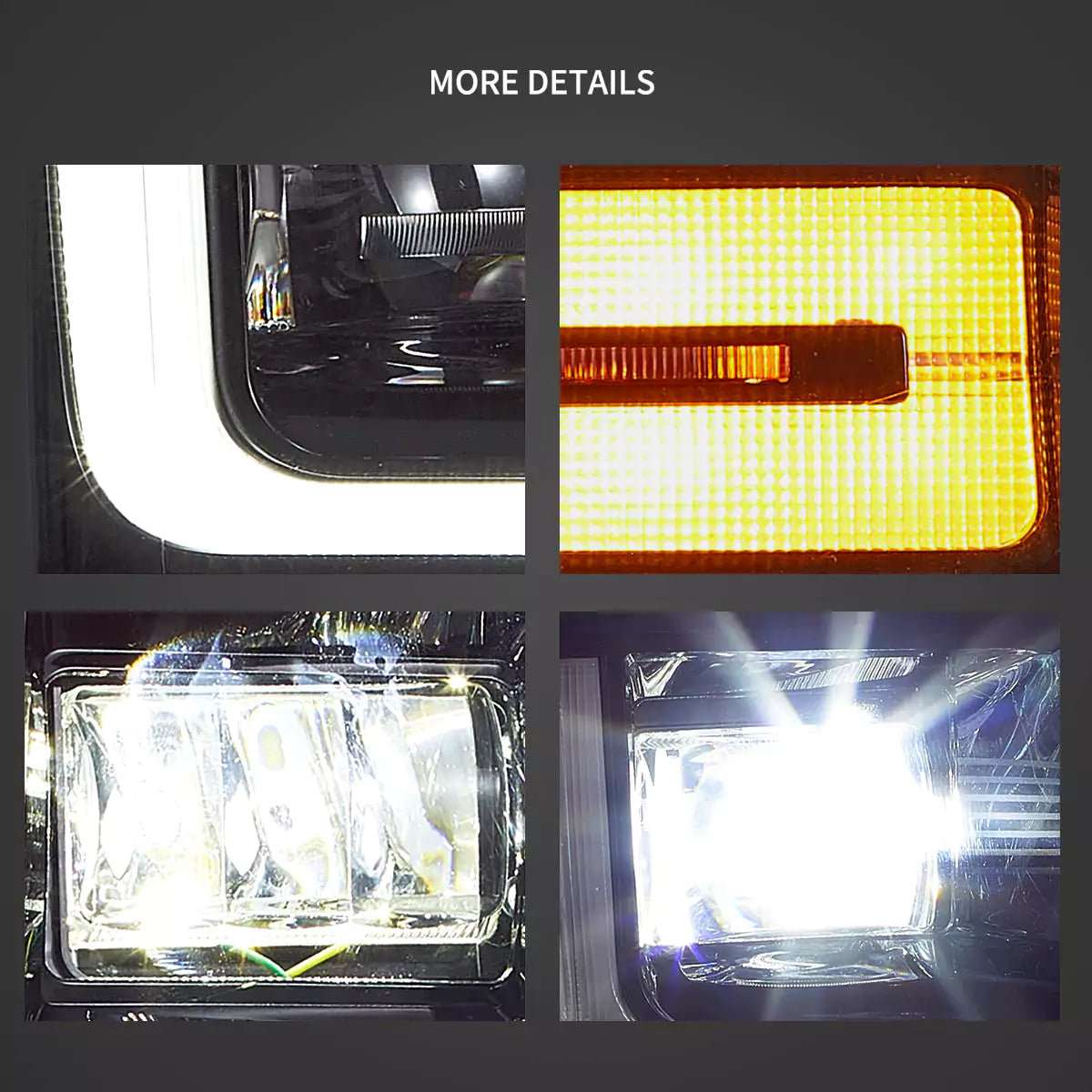 VLAND 2020-2022 Ford F250 F350 F450 F550 Super Duty strålkastare Halogen To LED - 10