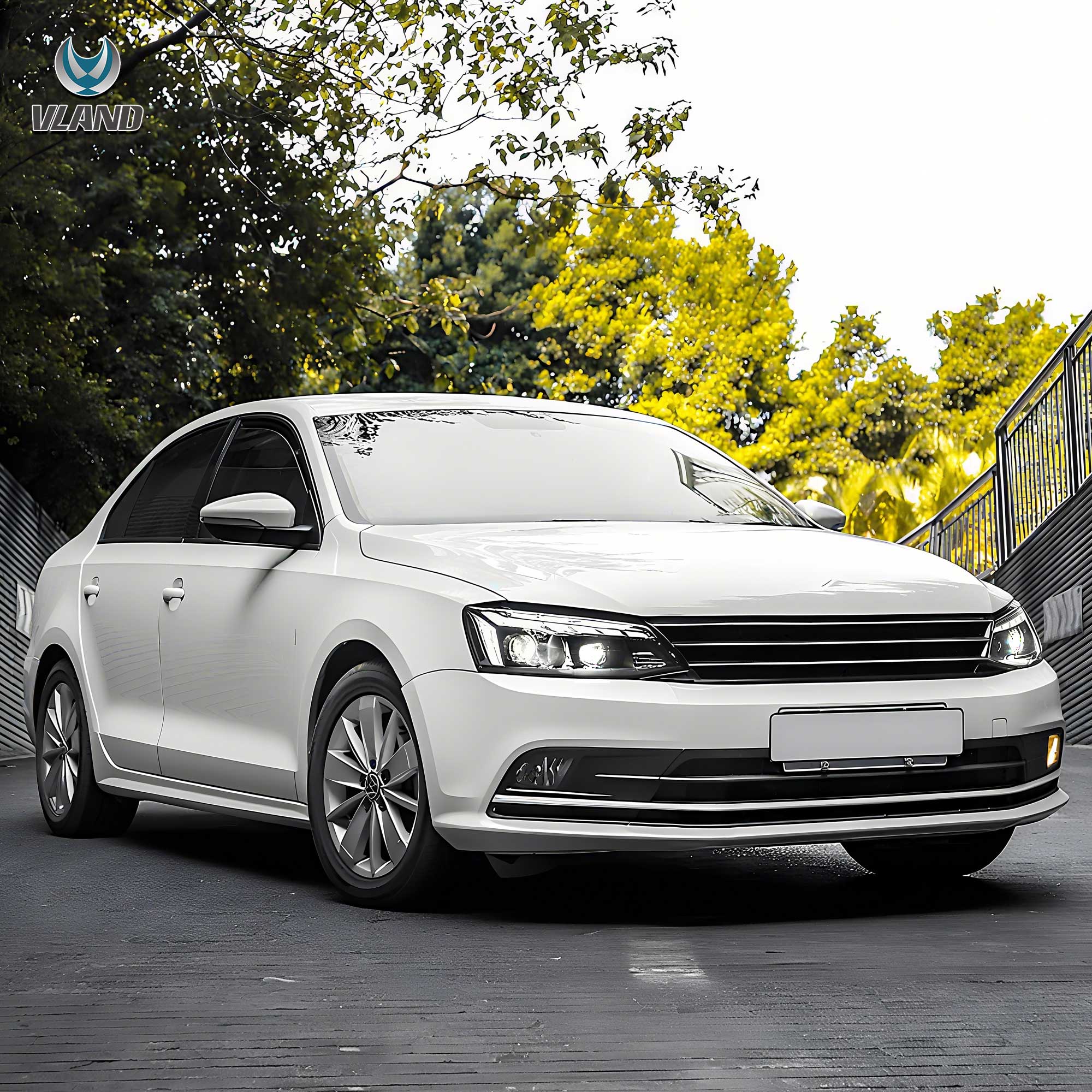 VLAND LED strålkastare Fit för 2012-2018 MK6 mk6 Jetta Halogen - 11